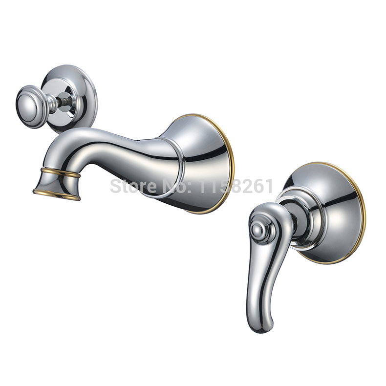 new bathroom luxury waterfall wall mounted bath basin sink mixer tap chrome faucet with strainer yb-314-a