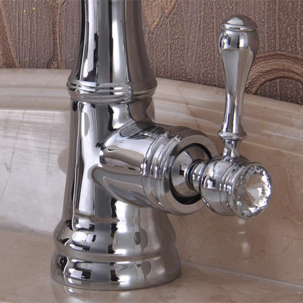 ! new single handle diamond golden brass basin faucet deck mounted sink mixer tap yls5874-22