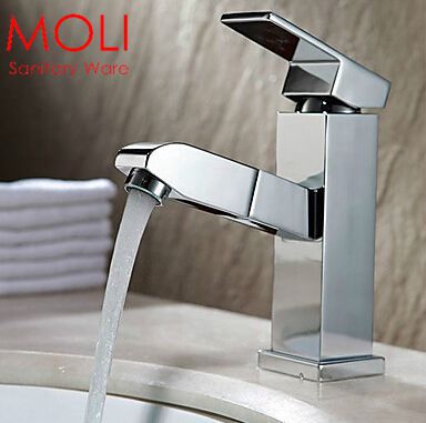 multi-function brass bathroom faucet pull out single handle basin faucet for kitchen water tap