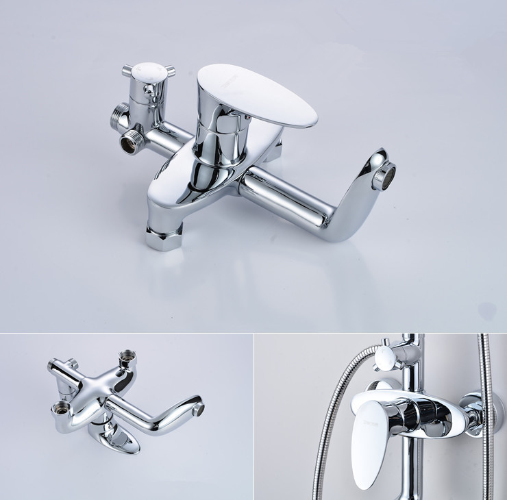 2014 new whole promotion luxury 8" rainfall waterfall shower faucet set bathtub mixer tap shower column 913