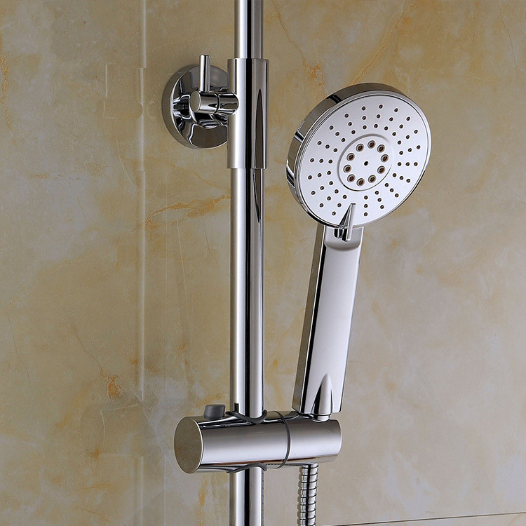 bathroom shower set faucet with 8" ultrathin showerhead abs hand shower swivel bathtub tap adjust height 5891