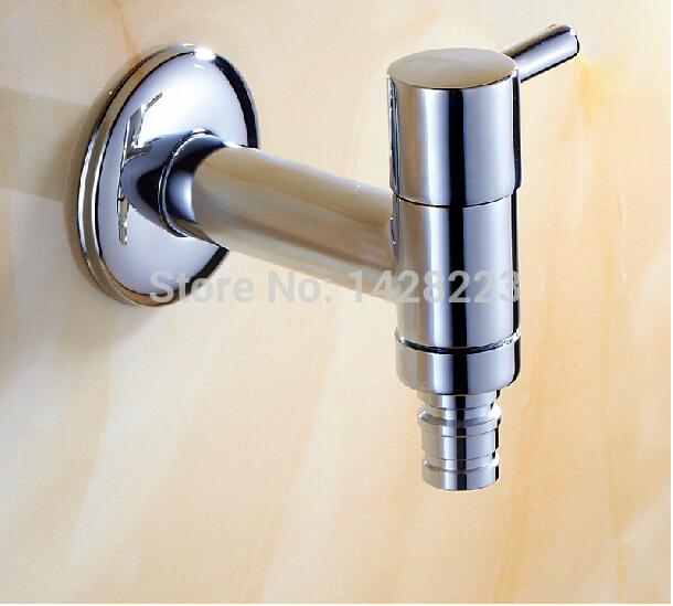 solid brass wall mount washing machine taps chrome cold water faucet