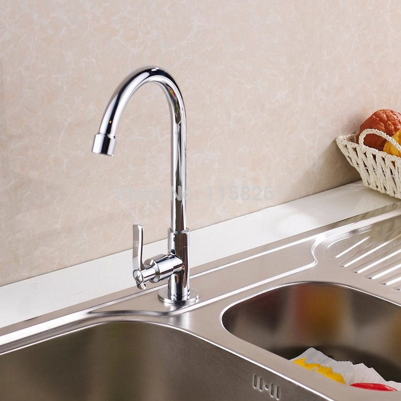 chrome finish single handle wall mounted kitchen faucet cold water brass kitchen taps 8301l