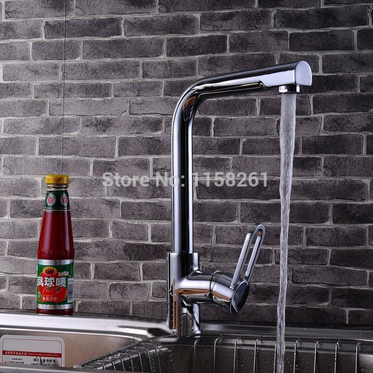 new single handle nickel chrome finish kitchen swivel faucet mixer taps vanity brass faucet cozinha hj-8059