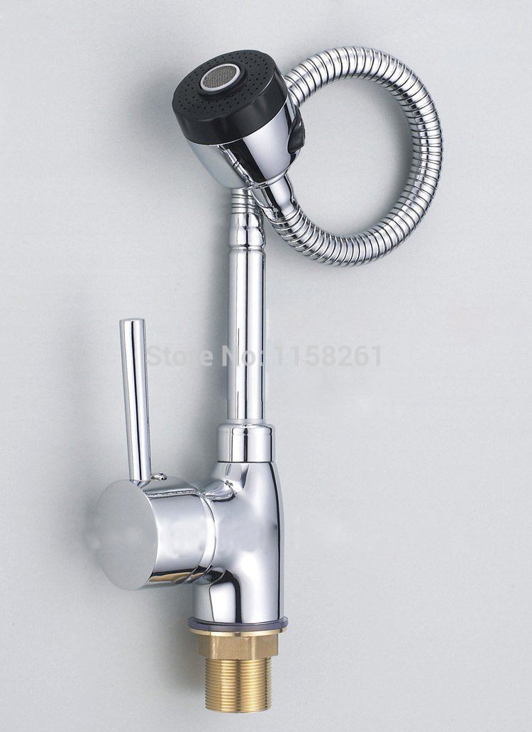 polished chrome single hole kitchen pull out swivel sink faucet mixer tap vanity faucet 408917