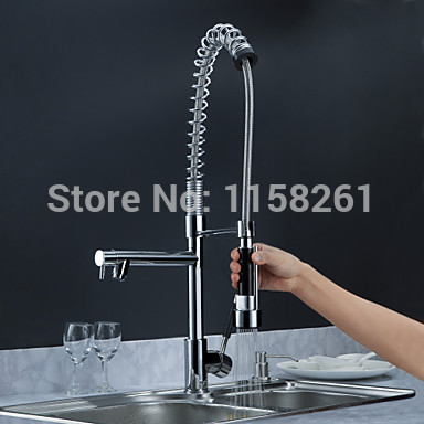 whole pull out up& down sprayer chrome brass water kitchen faucet swivel vessel sink mixer tap cozinha hj-8050