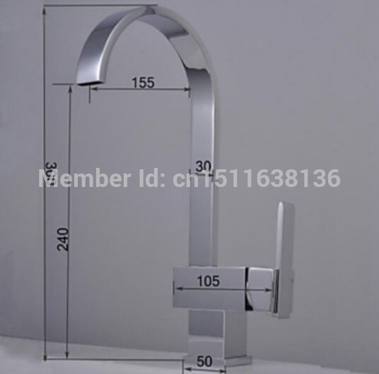 chrome brass kitchen faucet single handle sink mixer tap deck mounted