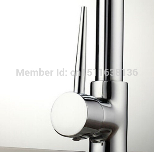 chrome brass swivel spout kitchen faucet dual spouts vessel sink mixer tap deck mounted