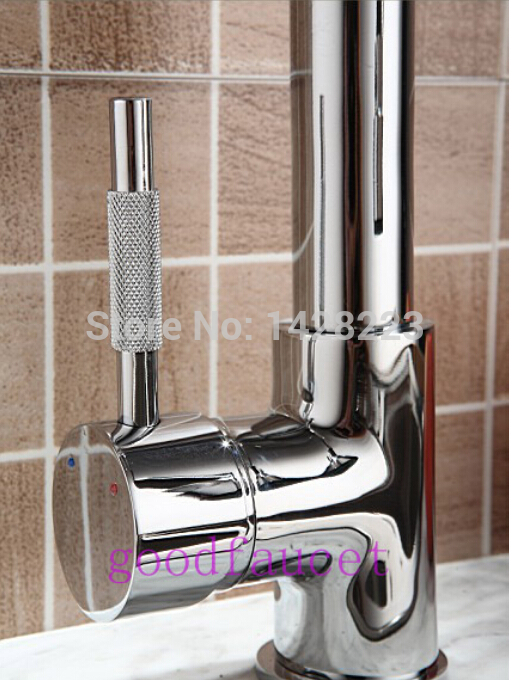 chrome finished pull down spring kitchen sink faucet deck mounted and cold water kitchen mixer tap