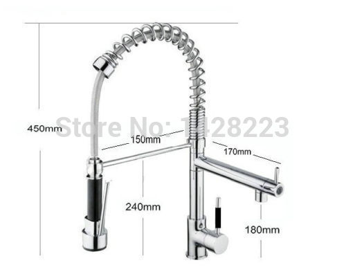 chrome finished single handle double spout kitchen faucet deck mounted kitchen vessel sink mixer tap