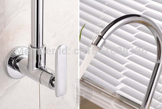 contemporary chrome brass kitchen cold water faucet single handle wall mounted