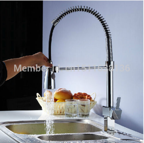 contemporary new deck mounted chrome brass kitchen faucet sink mixer tap single handle