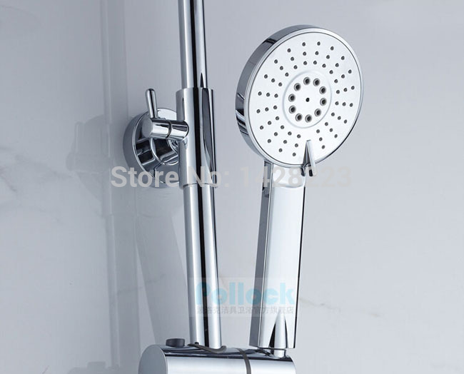 luxury 8-inch rain showerhead mixer valve shower faucet set wall mounted with handshower bathtub shower mixer taps