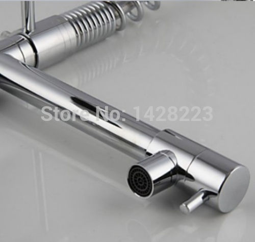 luxury polished chrome and cold water kitchen sink faucet dual spouts swivel sprayer kitchen mixer tap