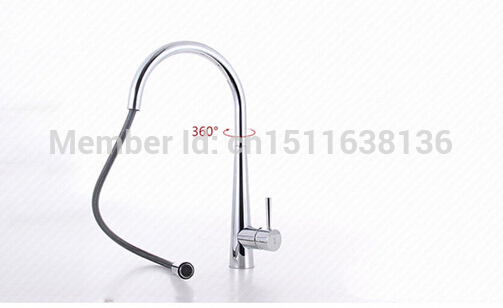 modern new deck mounted chrome brass kitchen faucet pull out sink mixer tap