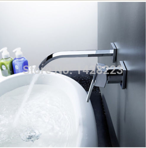 modern new polished chrome brass bathroom basin faucet single handle sink mixer tap 2pcs faucet