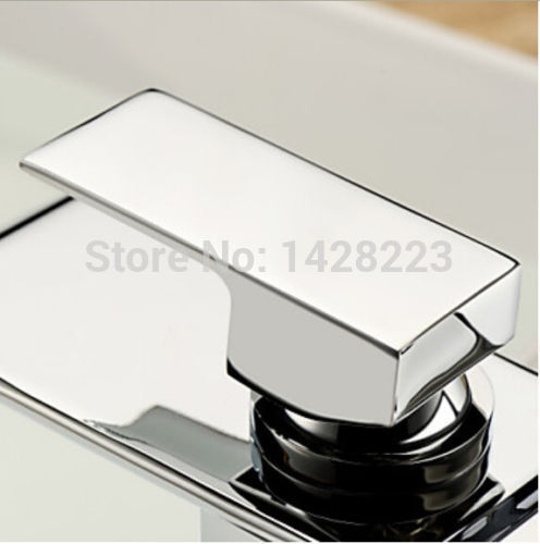 modern polished chrome brass waterfall bathroom basin faucet single handle sink mixer tap