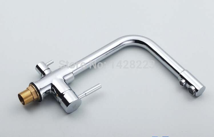 multifunction dual handles bathroom kitchen sink mixer faucet chrome brass pure water faucet