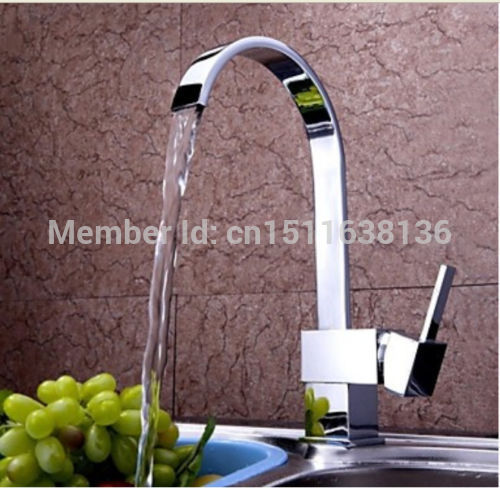 new designed chrome brass kitchen faucet vessel sink mixer tap deck mounted