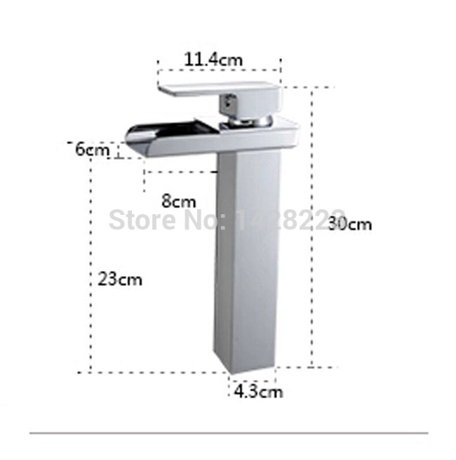 polished chrome basin sink waterfall tap single lever one hole deck mount and cold water basin faucet mixer