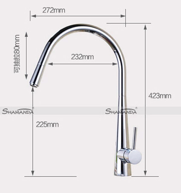 polished chrome brass pull out style kitchen mixer faucet single handle deck mounted kitchen taps