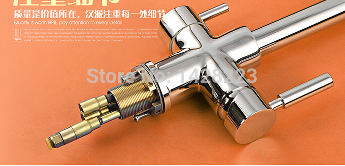 polished chrome deck mounted multifunction pure water faucet brass kitchen sink and cold water mixer taps