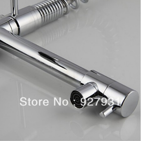promotion sprayer kitchen mixer faucet double spout deck mount kitchen faucet tap chrome finish