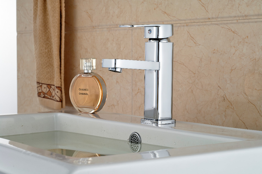 single handle brass basin sink faucet deck mount bathroom vanity sink mixer water taps chrome finish
