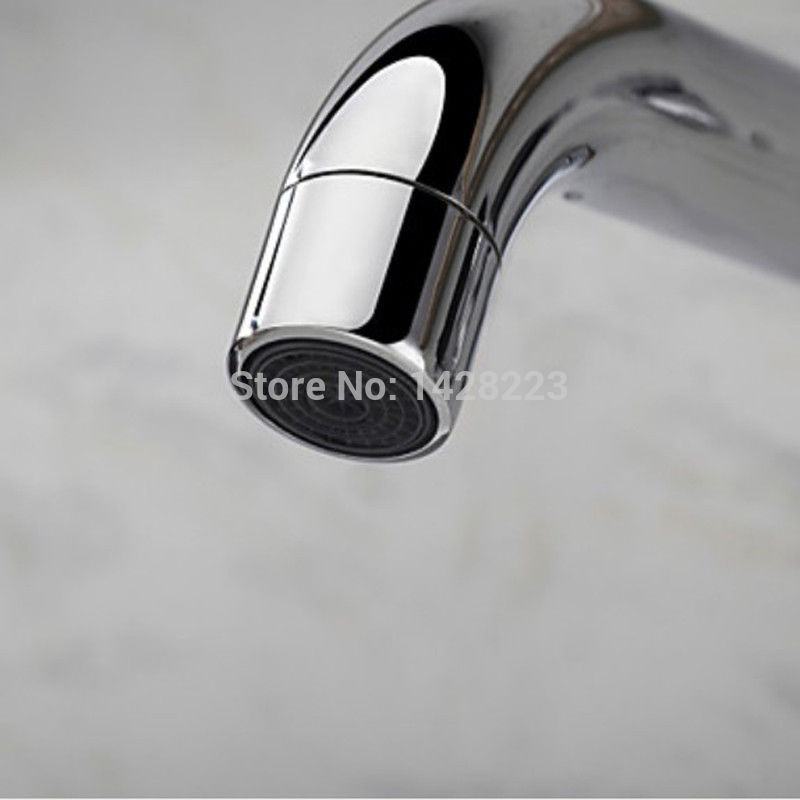 wall mounted bathroom single handle basin faucet vanity sink mixer tap chrome finish