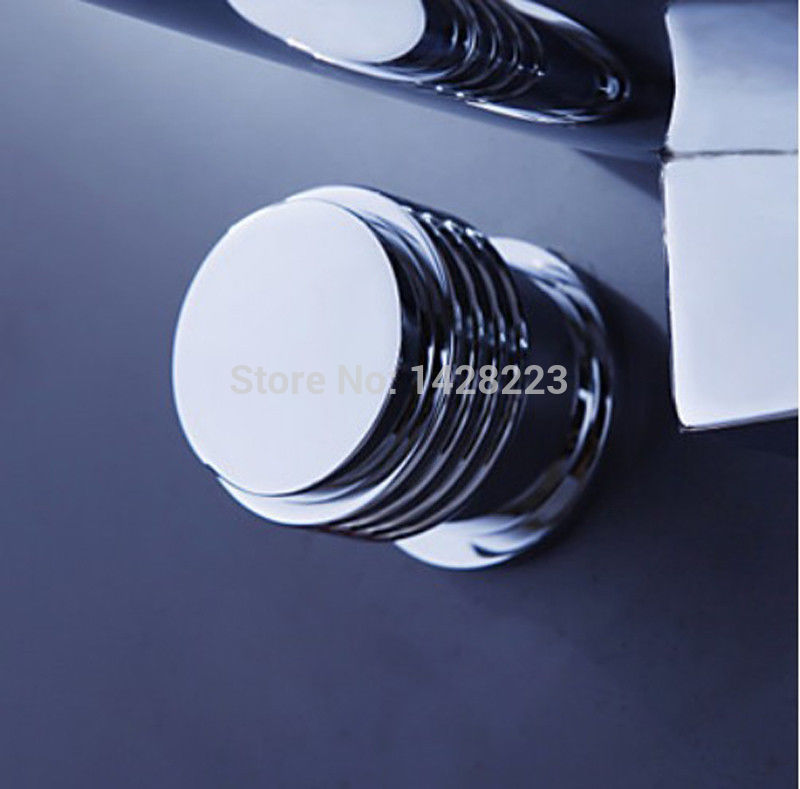 wall mounted dual handles waterfall bathroom basin faucet chrome finish 3 holes basin mixer tap