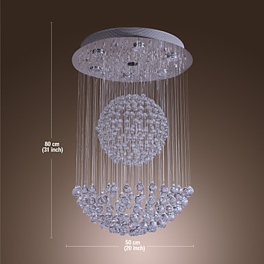 50w lustre de cristal modern led crystal ceiling light lamp with 7 lights