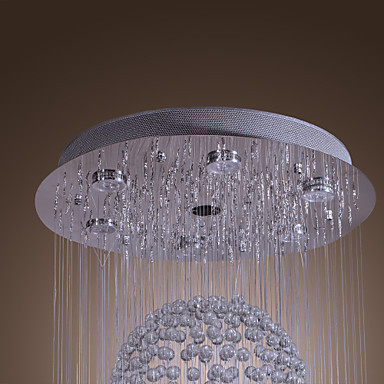 50w lustre de cristal modern led crystal ceiling light lamp with 7 lights