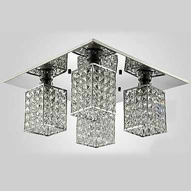 crystal modern led ceiling light with 4 lights for living room lamp indoor lighting, lustres de teto luminarias para sala