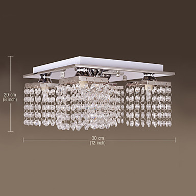 flush mount led modern crystal ceiling light lamp with 5 lights for living room lighting, lustres de sala teto luninaria para