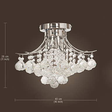 flush mount modern crystal led ceiling light lamp with 3 lights for living room lustre de cristal