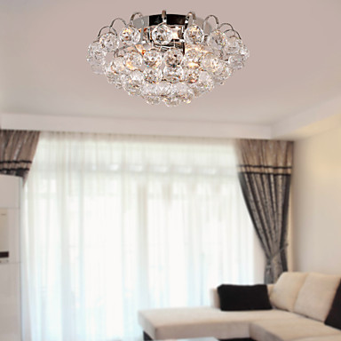 flush mount modern led crystal ceiling light lamp with3 lights for living room bedroom lustre de cristal