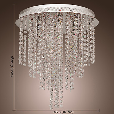 flush mount modern led crystal ceiling light with 6 lights for living room, lustres de sala teto