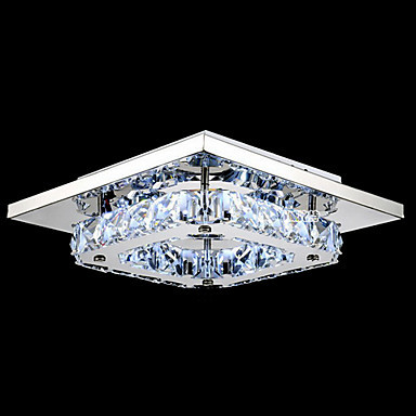 luminaire led modern crystal ceiling light lamp for living room lustre de sala stainless steel