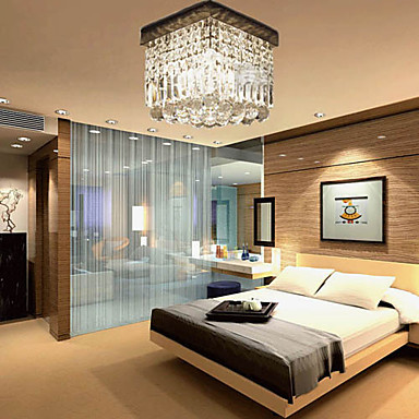 lustre de cristal modern led crystal ceiling light lamp with 2 lights for living room bedroom