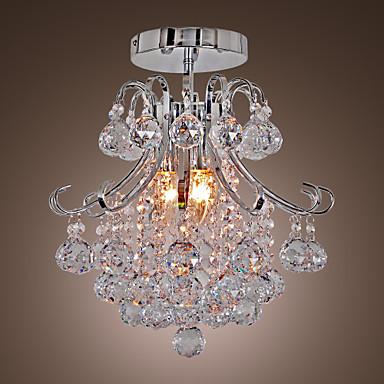 modern led crystal ceiling light lamp with 4 lights for living room lustres de sala cristal