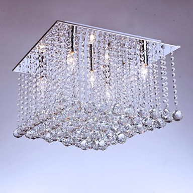 stainless steel plating modern led crystal ceiling light with 5 lights home lighting lustres de sala teto