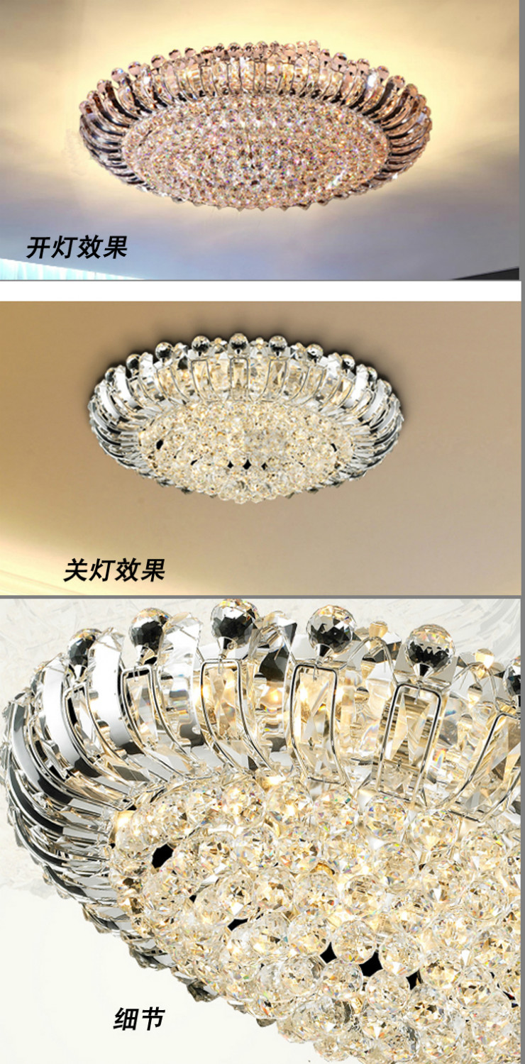 luxury ceiling light for living room crystal chrome ceiling crystal lamp led remote control ceiling round lighting lamps