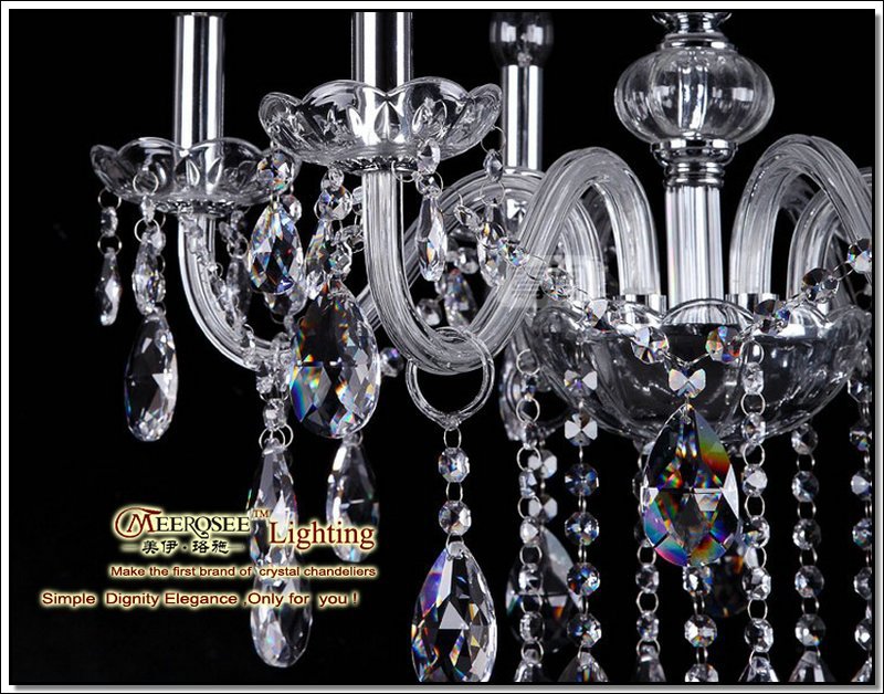 bohemia clear crystal chandelier light classic cristal lustre vintage pendant lamp home decor with 6 arms mds01