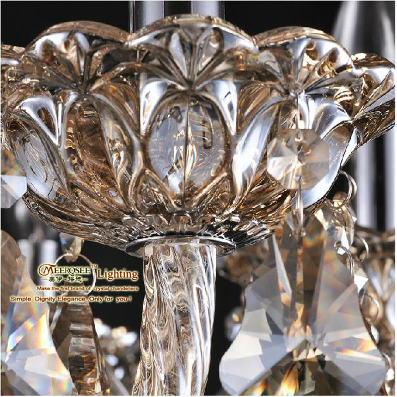 contemporary glass crystals chandeliers flush mount cognac pendente lighting fixtures for dining room md8221-l8
