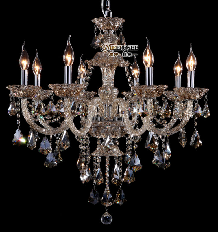 contemporary glass crystals chandeliers flush mount cognac pendente lighting fixtures for dining room md8221-l8
