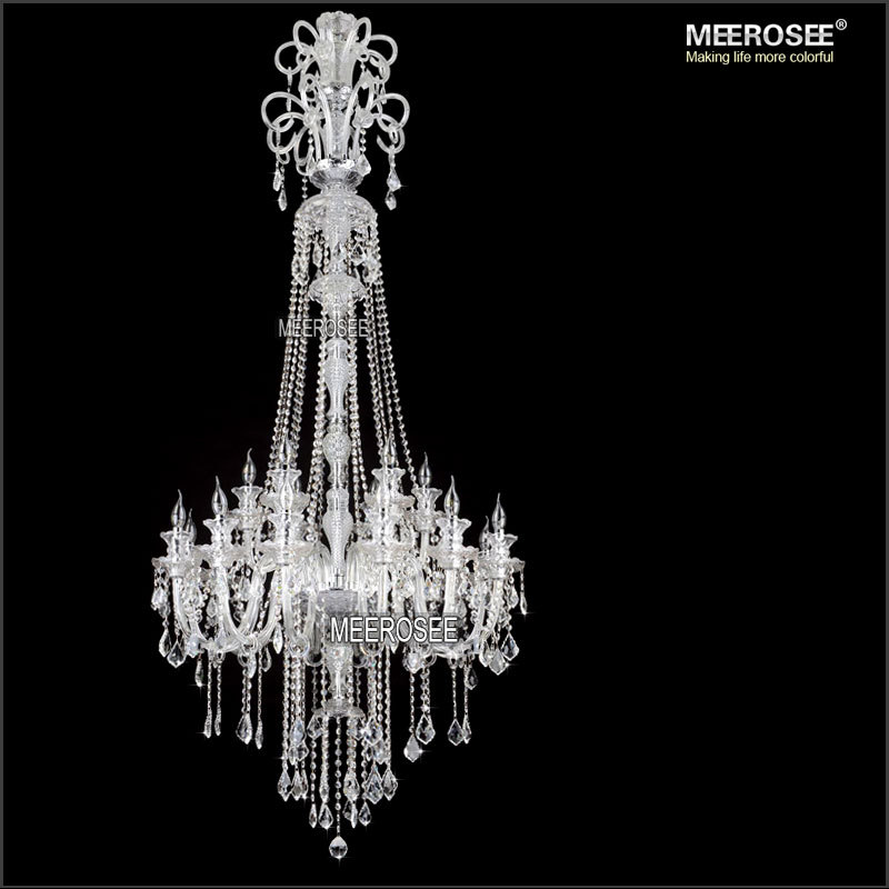 galaxy long crystal chandelier light fixture 18 lights clear large el crystal light lustres prompt md2456