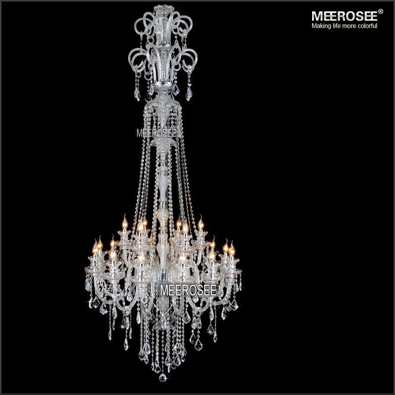 galaxy long crystal chandelier light fixture 18 lights clear large el crystal light lustres prompt md2456