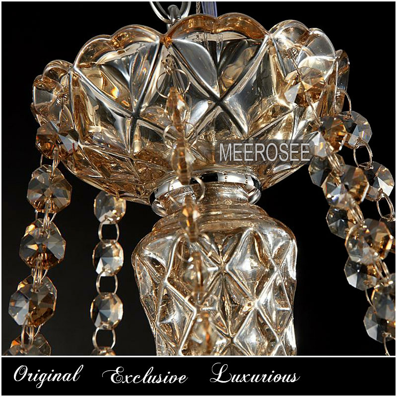 home lighting crystal chandelier light cognac glass chandeleir beads vintage crystal suspension lamp for el, foyer ,villa