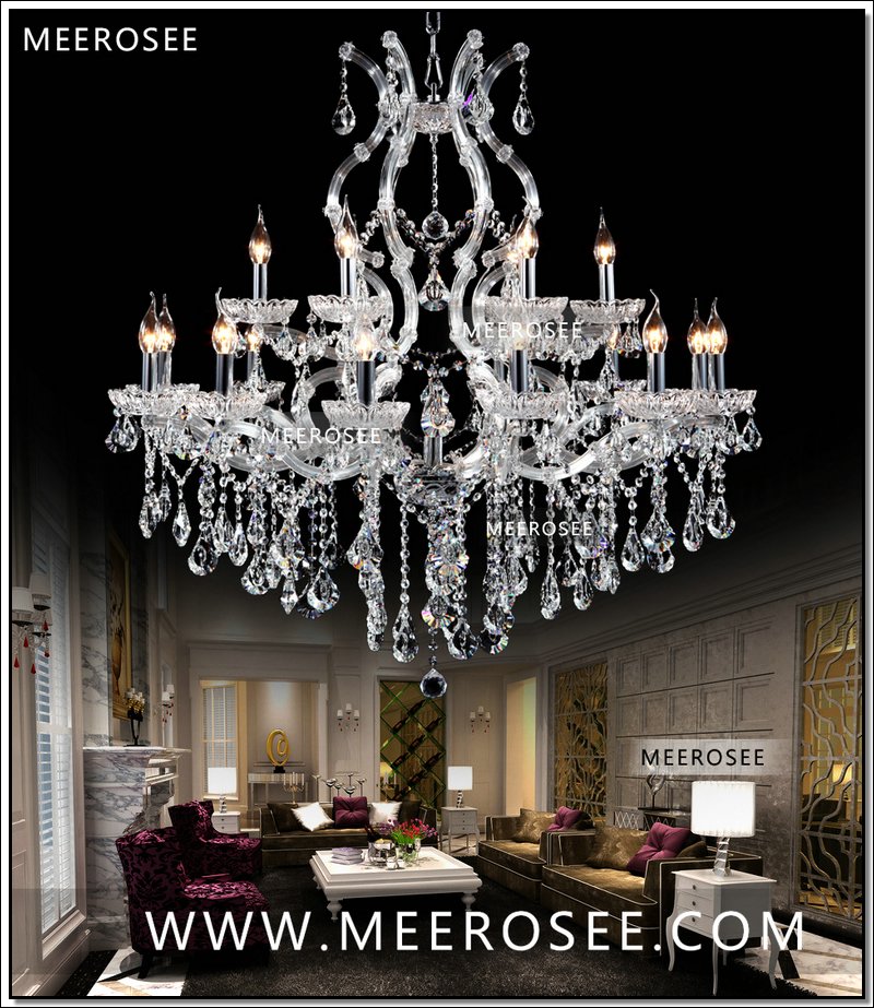 foyer maria theresa crystal chandeliers of living silver clear modern chandelier lamp for el 18 lights authentic chrystal