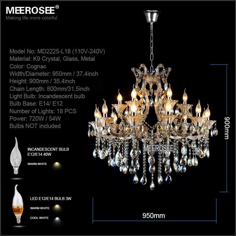 maria theresa crystal chandelier light cognac led crystal lustre 18 light lamp for lobby stair hallway project md2225